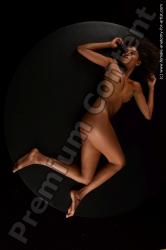 Nude Woman Black Laying poses - ALL Slim Laying poses - on back medium black Standard Photoshoot Pinup